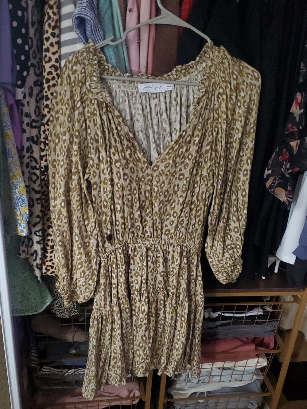 Petal + Pup Animal Print Tiered Dress Size 4 Rayon